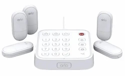 Arlo DIY home security system with HD video cameras, motion detectors, and keypad