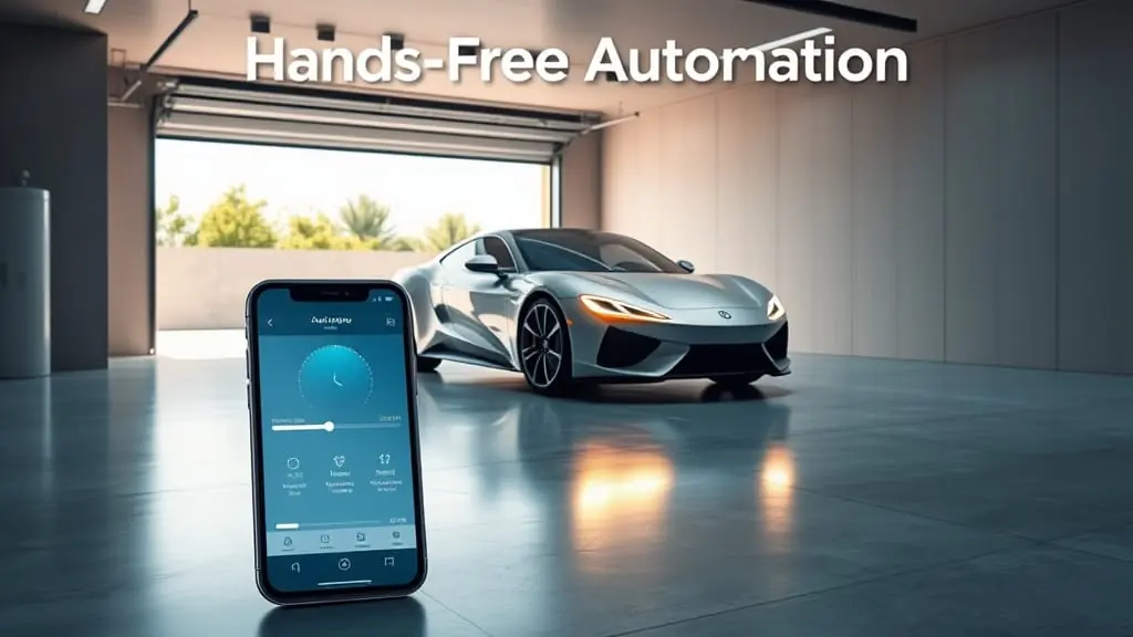 Self-driving car autonomously parking itself in a smart parking garage, demonstrating home automation for car parking with AI and smart systems