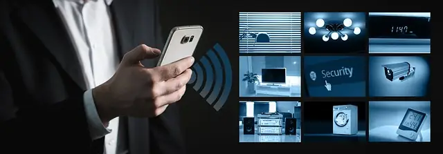 An infographic highlighting key features of a good home security camera system, including motion detection, night vision, two-way audio, cloud storage, and smart home integration