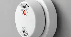 Ting Fire smart sensor mounted on wall, providing real-time fire detection and integration with home automation systems