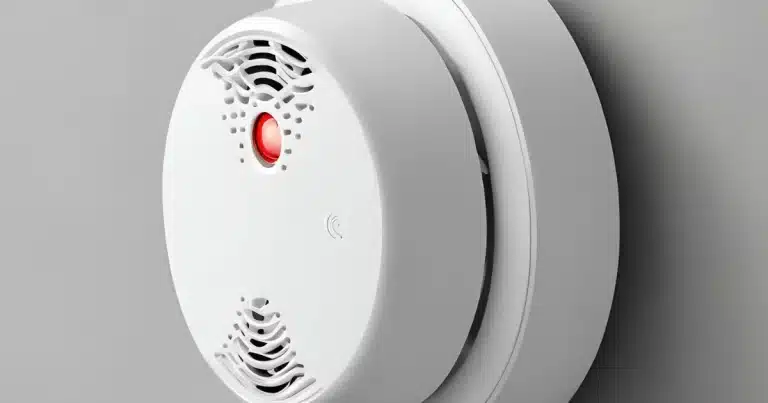 Ting Fire smart sensor mounted on wall, providing real-time fire detection and integration with home automation systems